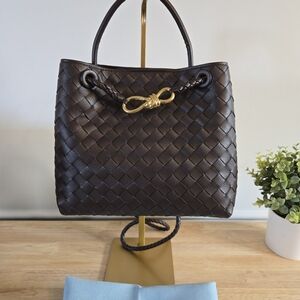 Tiffany & Fred Woven Leather Tote - Dark Brown